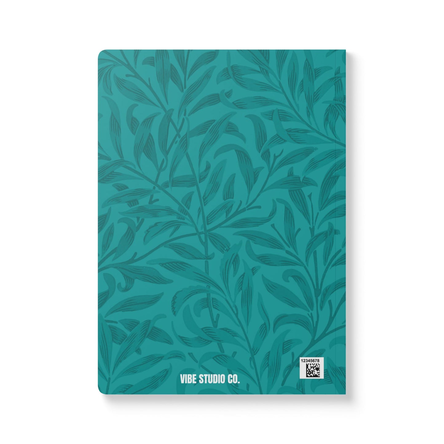 Deep Aqua Leaves A5 Lined Journal Minimal Botanical Notebook | Coordinated Collection