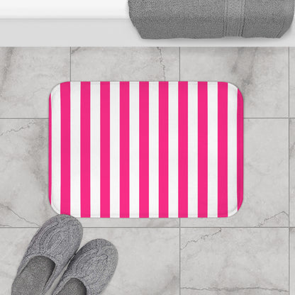 Pink Stripe Bath Mat Pink Bathroom Mat