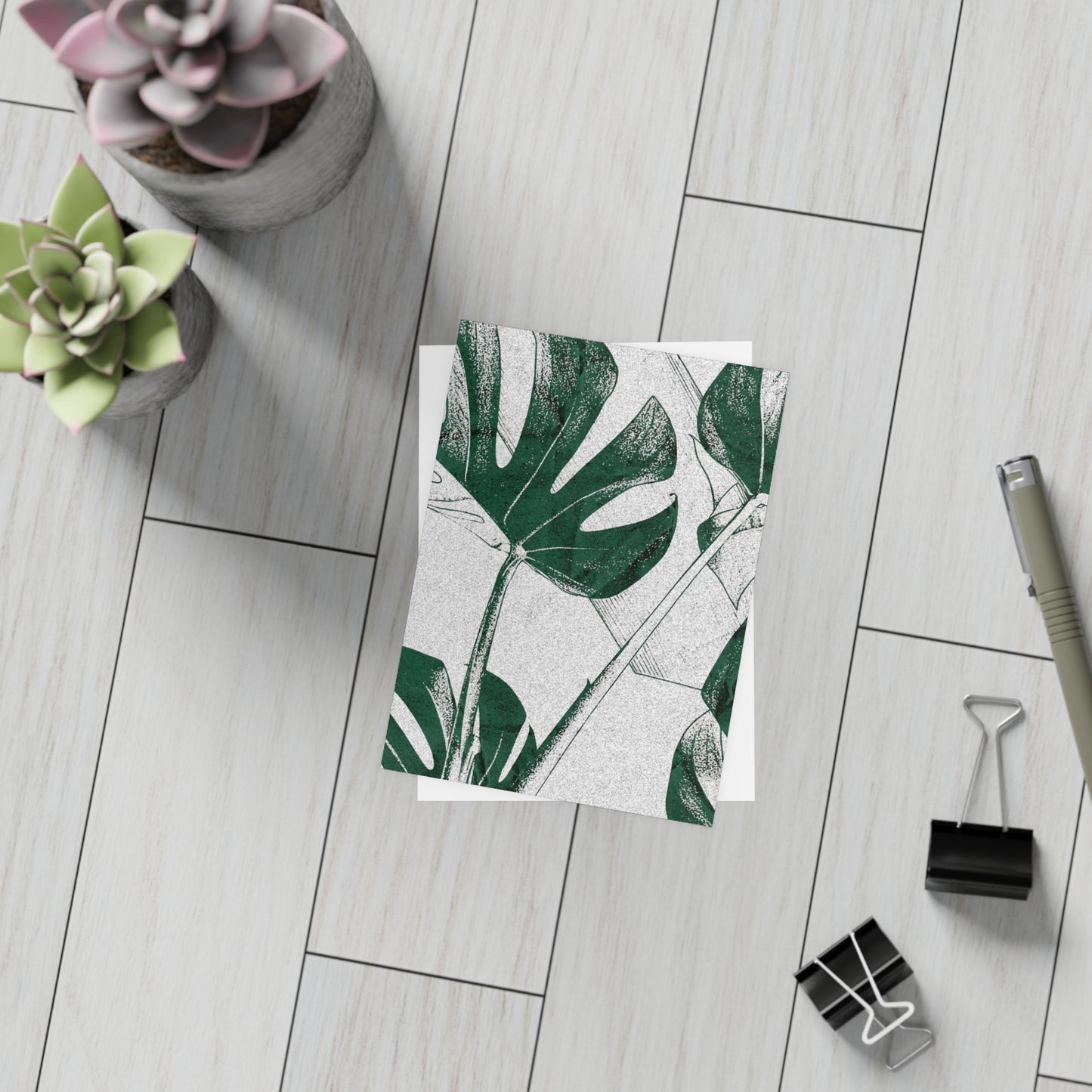 Monstera Leaf Green Postcards