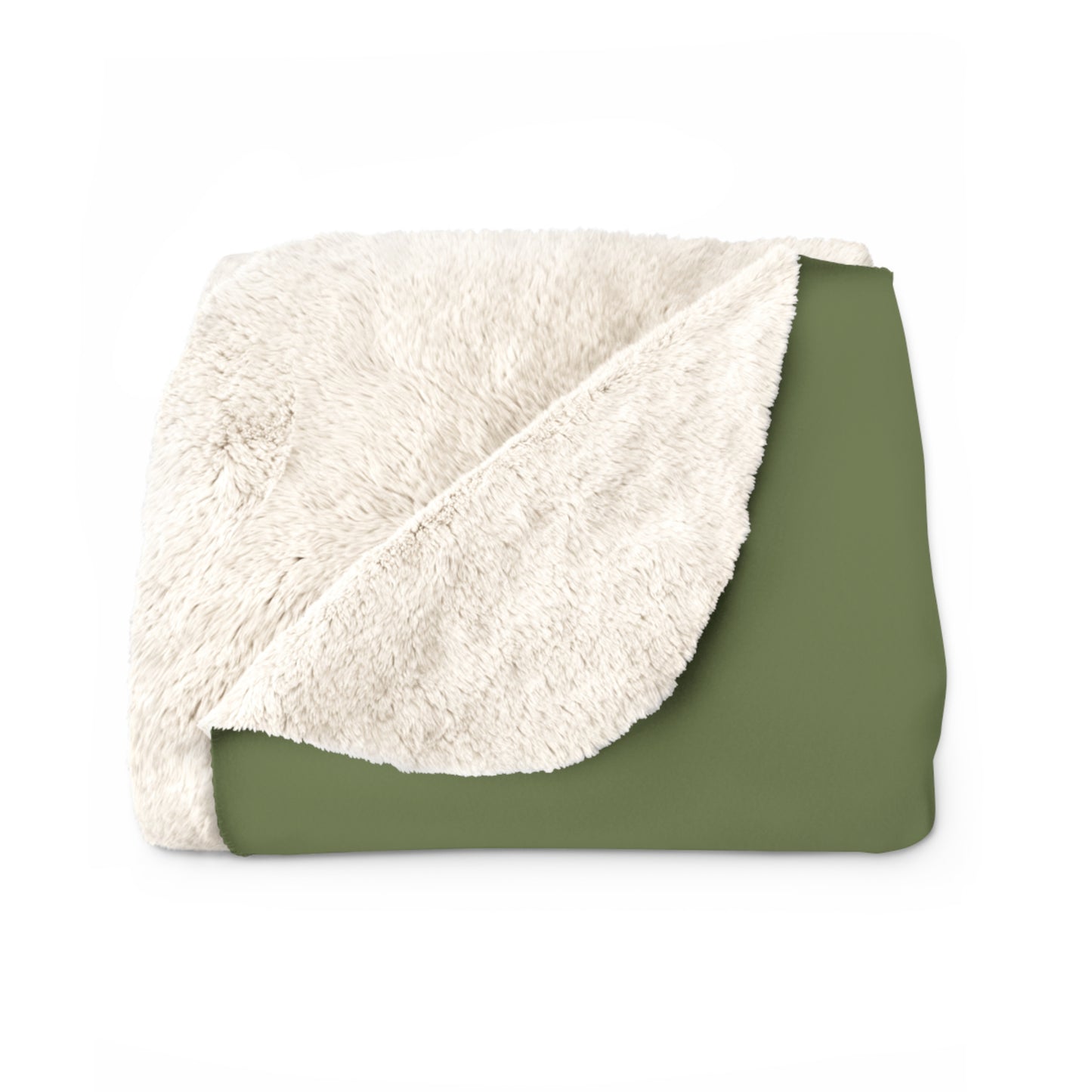 Olive Green Sherpa Fleece Blanket Cozy Plush Throw 3 Sizes Soft Warm Blanket