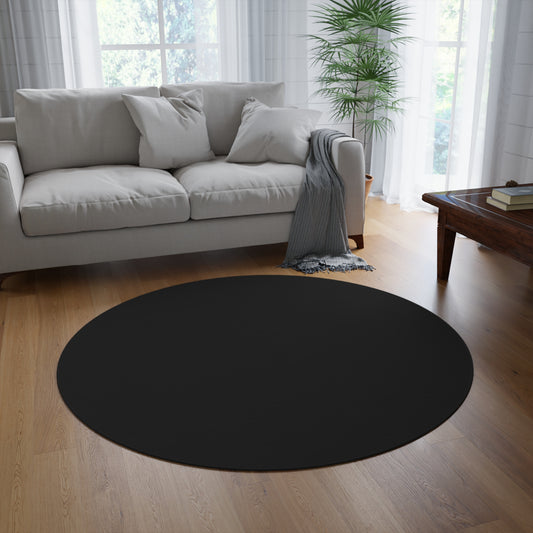 Black Coordinated Round Rug 60 Inch Floor Rug Minimal Home Decor Living Room Rug