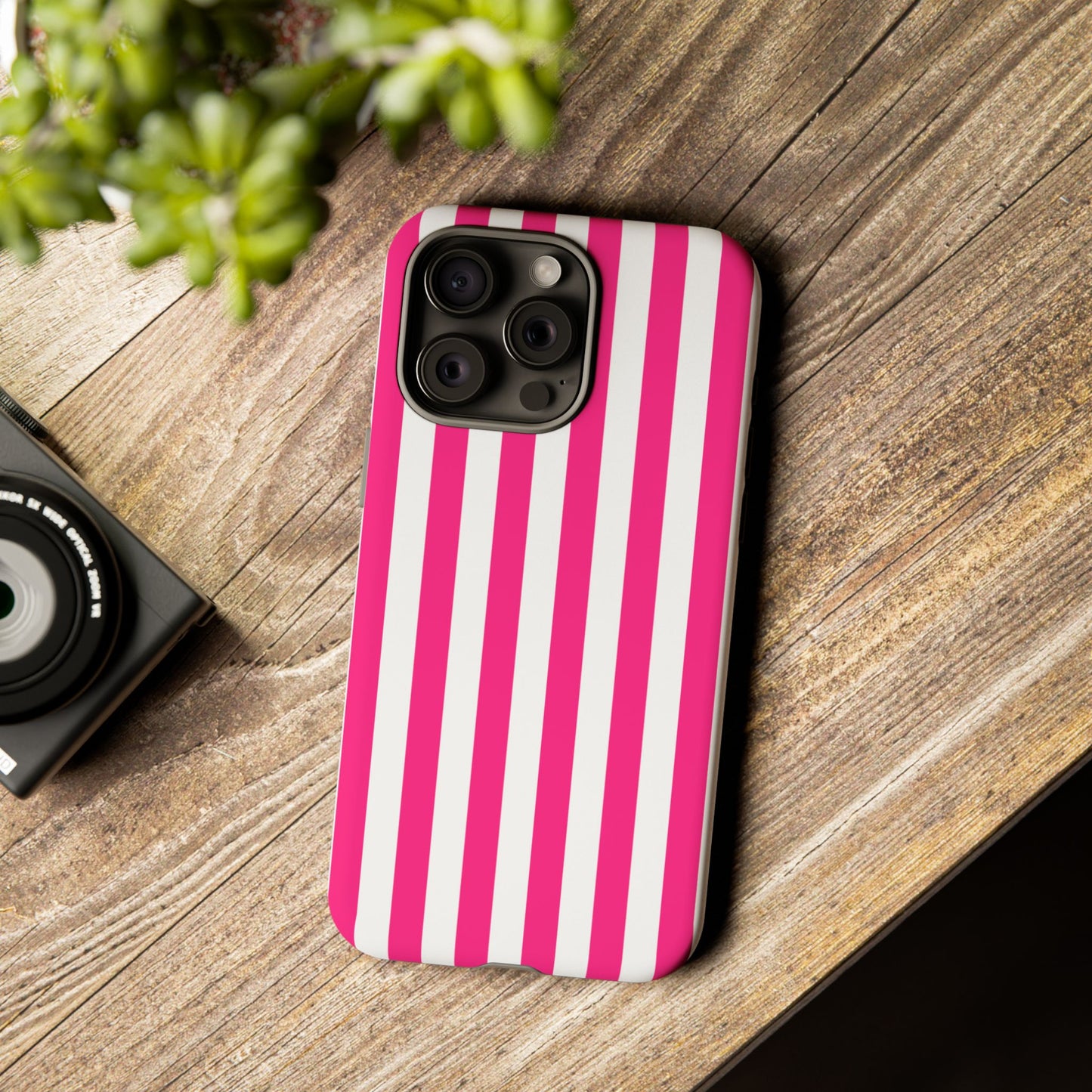 Pink Stripe Tough Phone Case for iphone or Samsung