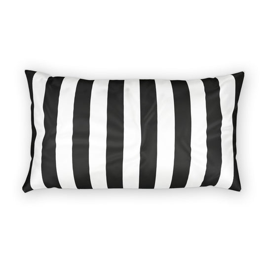 Black and White Stripe Pillow Solid Cotton Sham