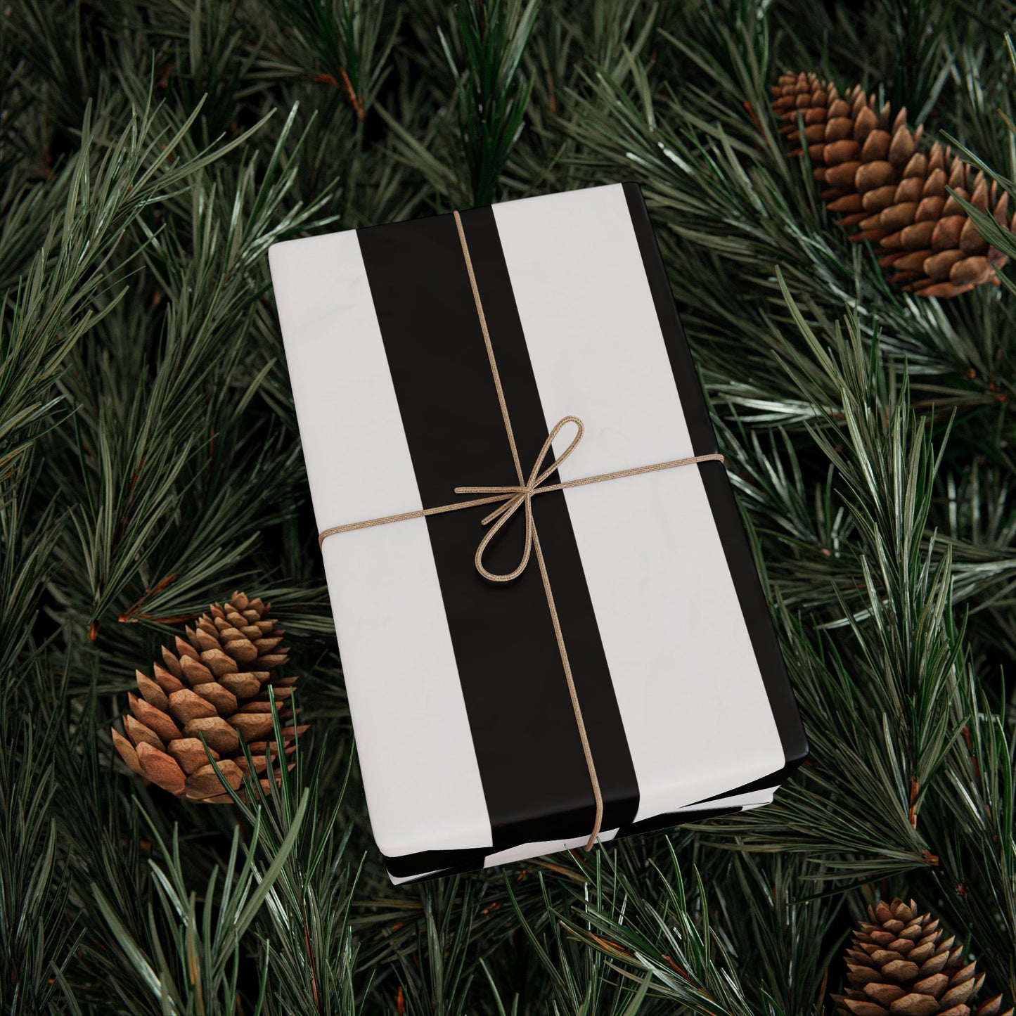 Black Stripe Wrapping Paper, Glossy or Mat (3 Sizes)