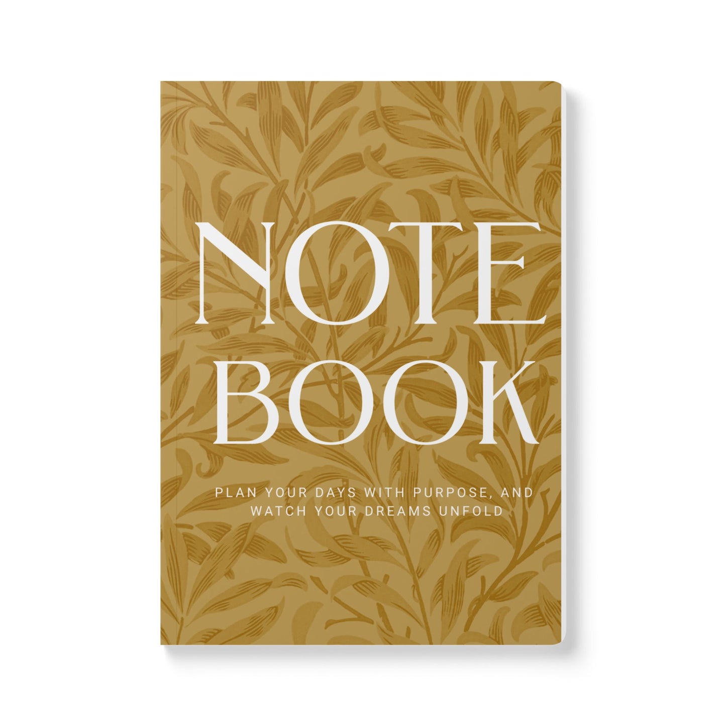 Muted Gold Leaves A5 Lined Journal Minimal Botanical Notebook | Coordinated Collection