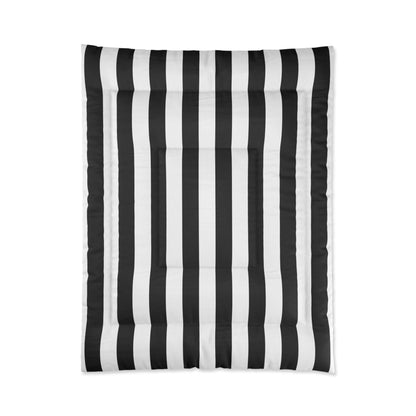 Black Stripe Comforter Bedding Set (4 Sizes)
