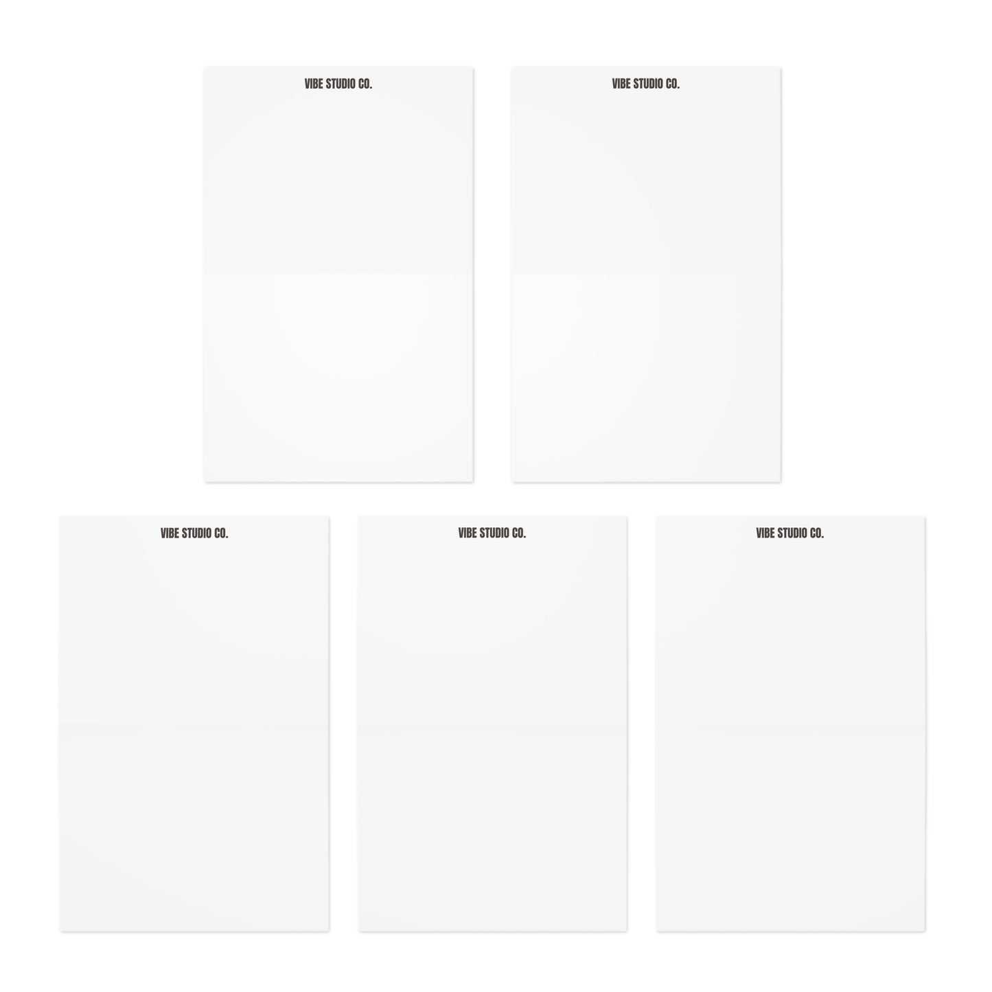 White Blank Folding Note Cards Pack of 5 w/ Envelopes | Coordinated Collection