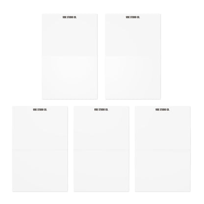 White Blank Folding Note Cards Pack of 5 w/ Envelopes | Coordinated Collection