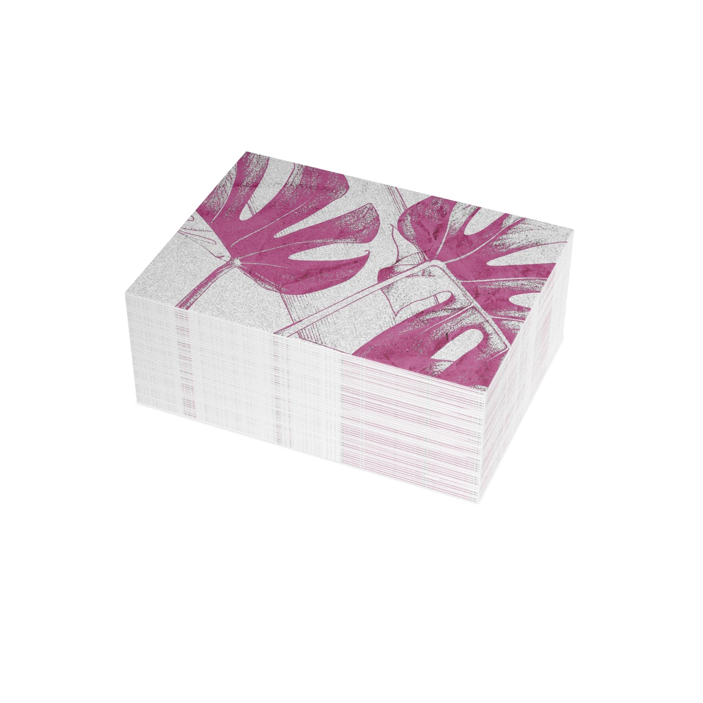 Monstera Leaf Lilac Wine Postcards