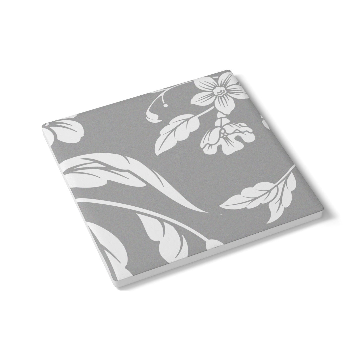 Grayscale Floral Ceramic Coaster Coordinated Collection
