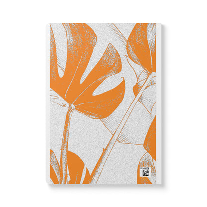 Monstera Leaf Tangerine White A5 Lined Journal