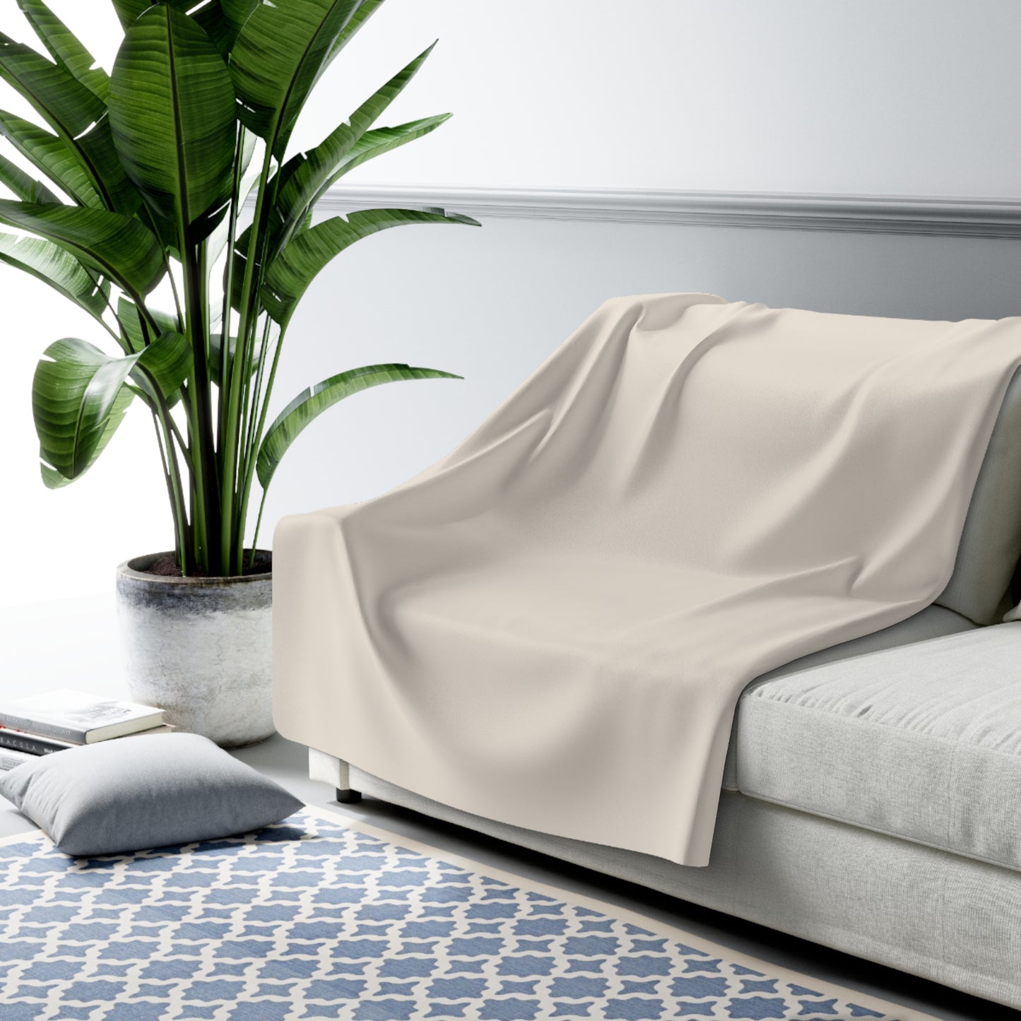 Latte Cream Fleece Blanket Cozy Plush Throw 3 Sizes Soft Warm Blanket