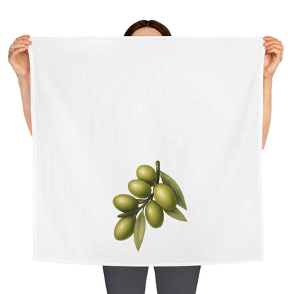 Olive Branch Kitchen Tea Towel Mediterranean Kitchen Decor Minimalist Cotton Dish Towel