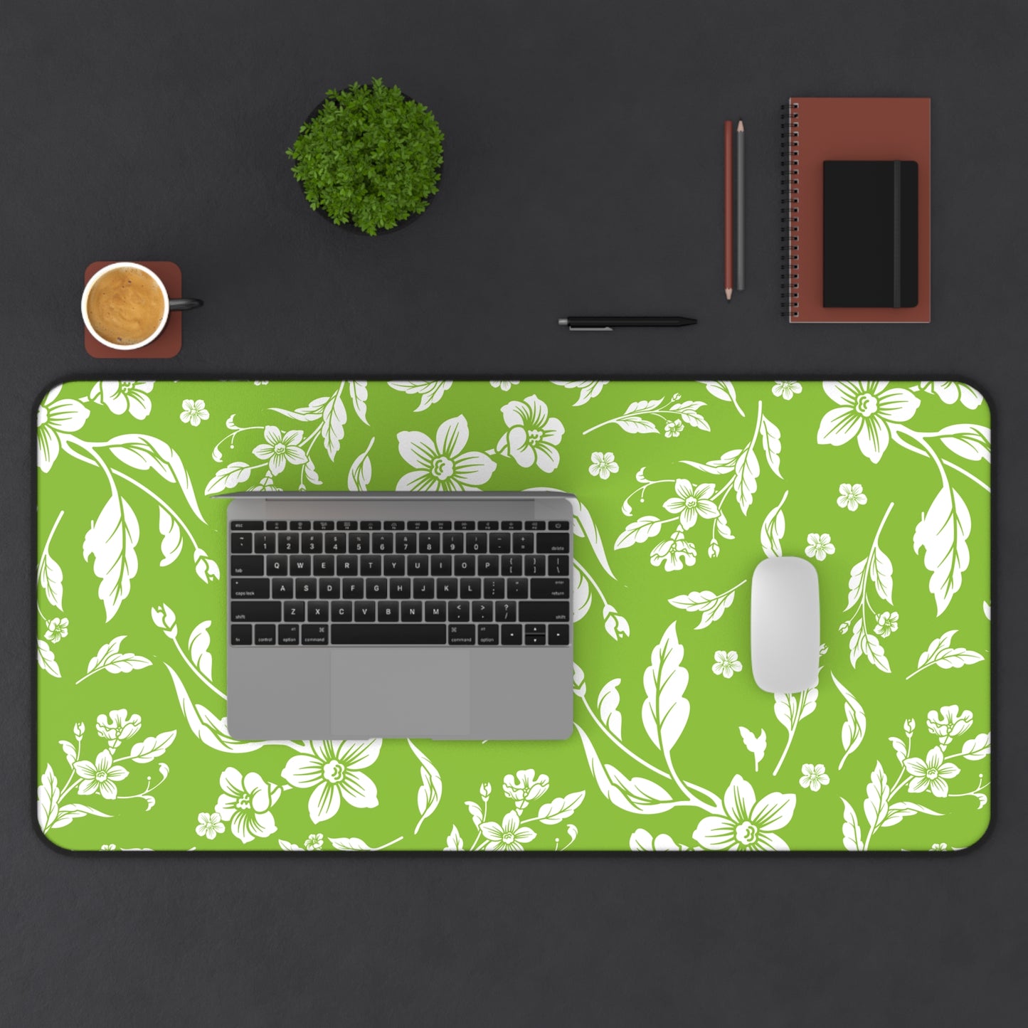 Muted Lime Floral Desk Pad (12x18, 12x22 or 16x32)