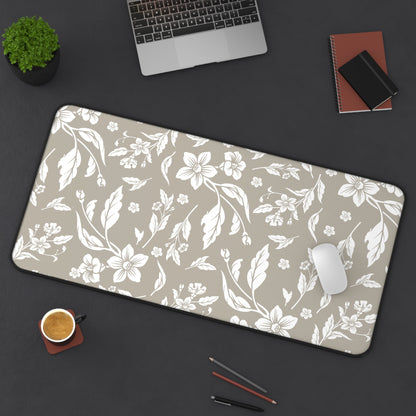 Warm Stone Floral Desk Pad (12x18, 12x22 or 16x32)
