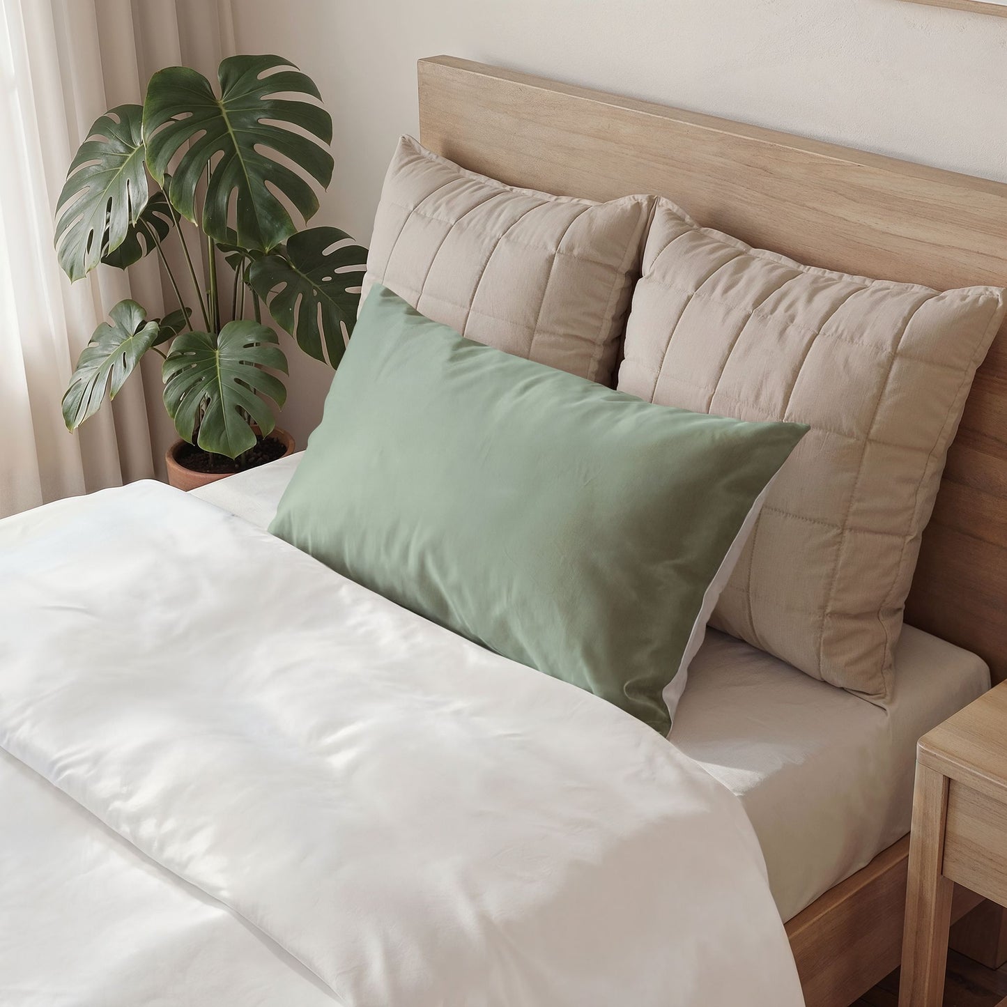 Sage Pillow Solid Cotton Sham