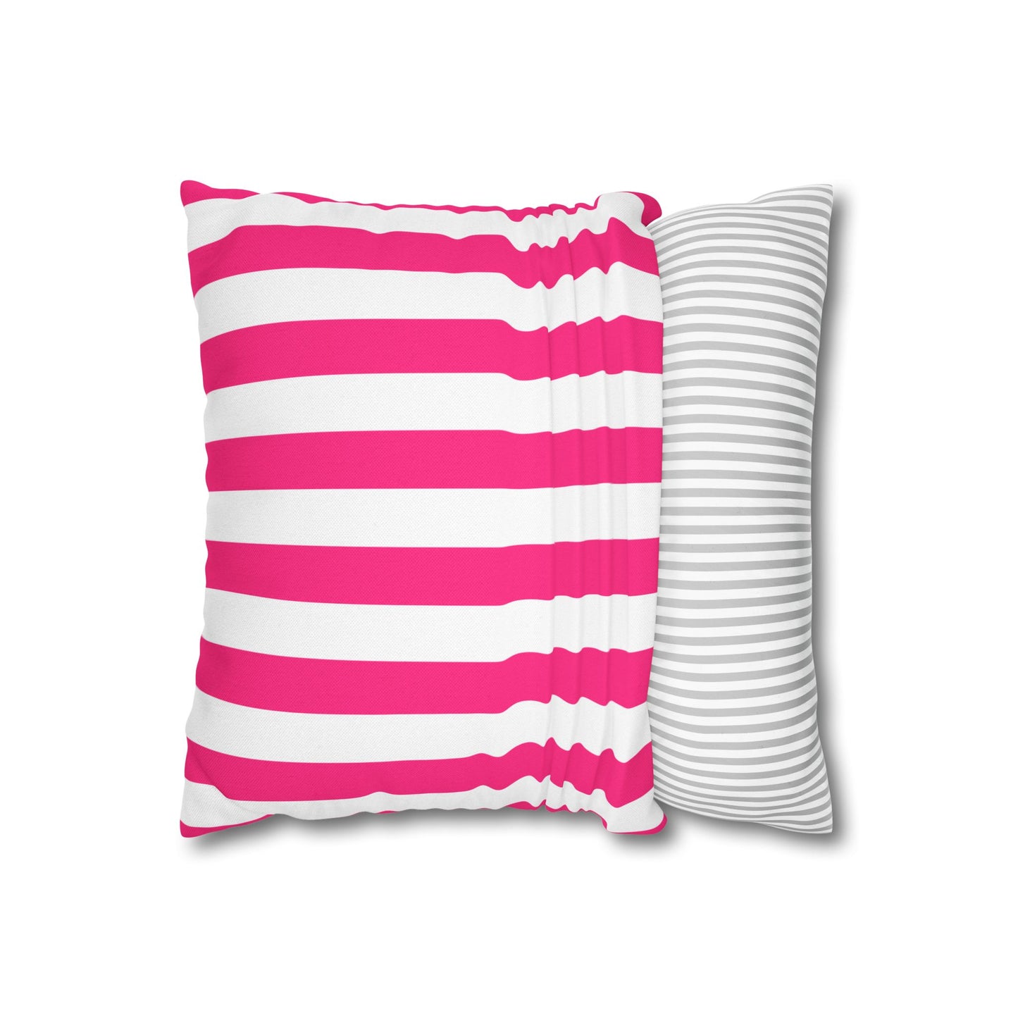 Pink Stripe Square Pillowcase 14 x 14 Pink Pillow Cover