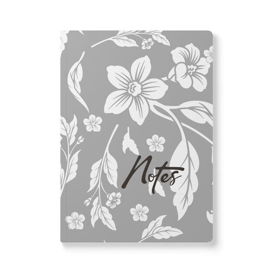 Grayscale Floral A5 Lined Journal Coordinated Collection