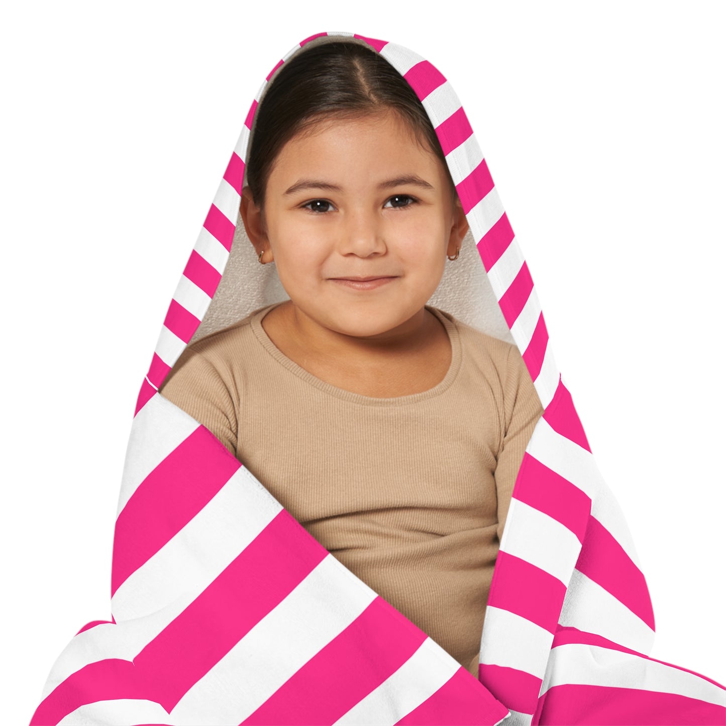 Pink Stripe Baby/Kid Hooded Towel Pink Bath Towel