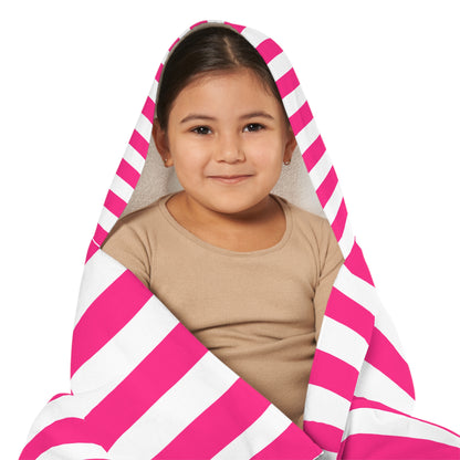 Pink Stripe Baby/Kid Hooded Towel Pink Bath Towel