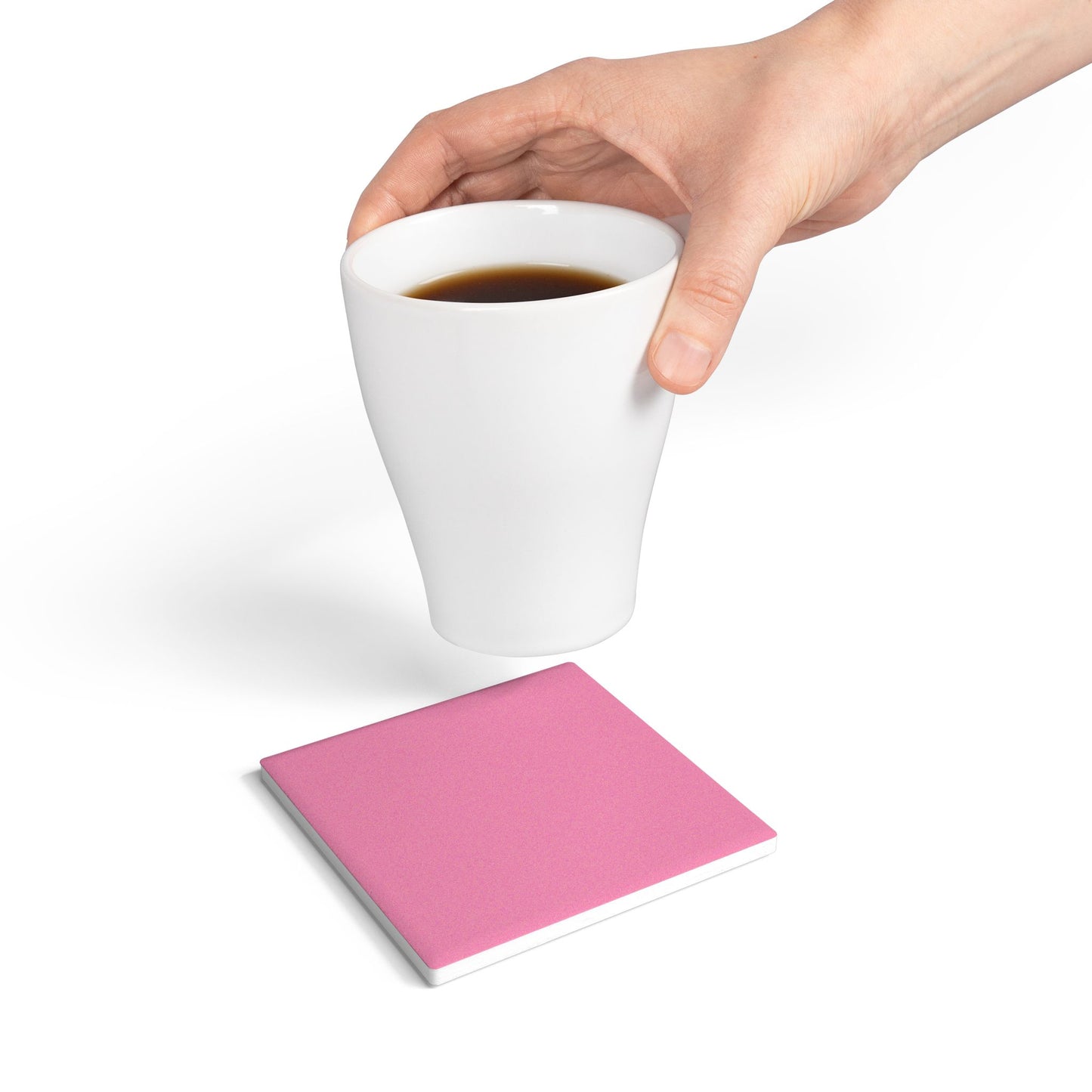 Light Pink Ceramic Coaster Round or Square | Coordinated Collection