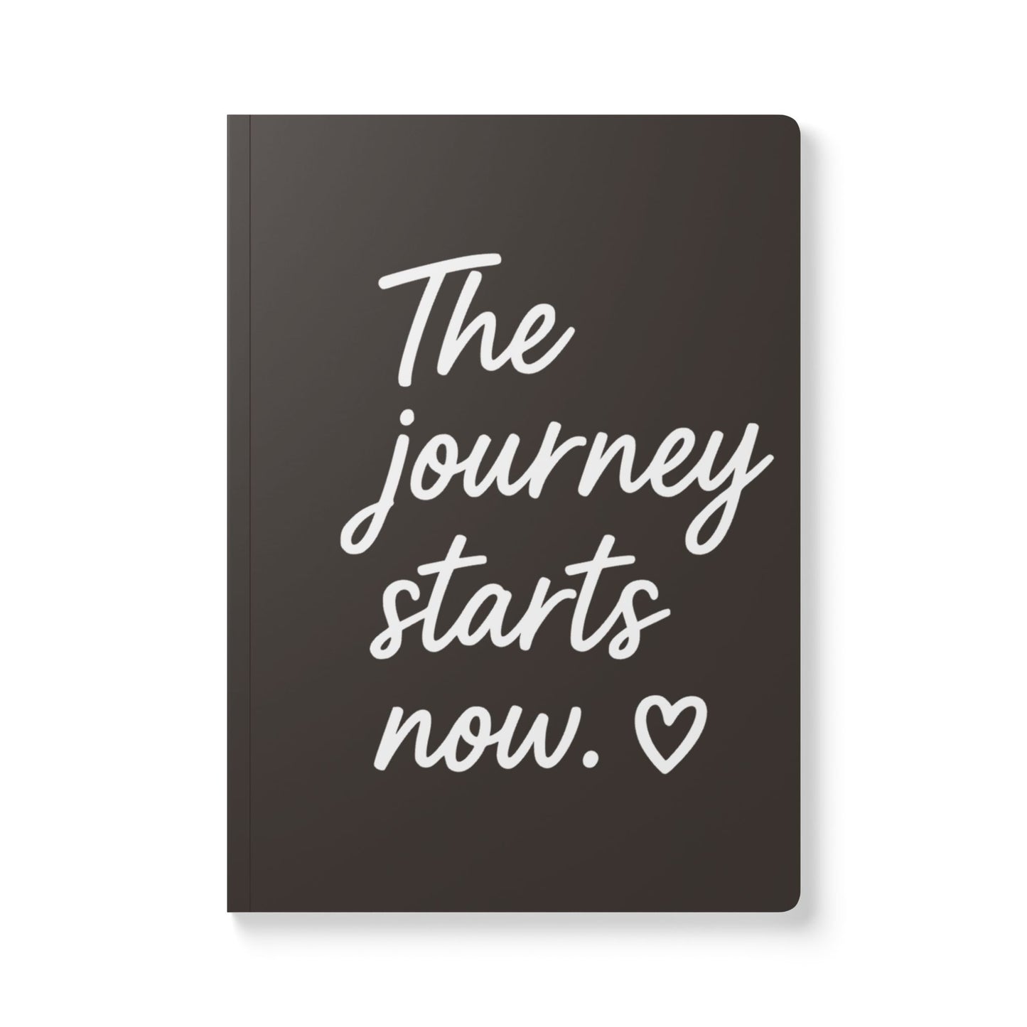 Muted Charcoal The Journey Starts Now A5 Lined Journal