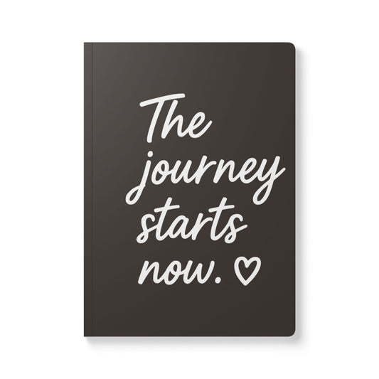 Muted Charcoal The Journey Starts Now A5 Lined Journal