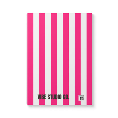 Pink Stripe Softcover Journal Pink and White Striped A5 Lined Journal