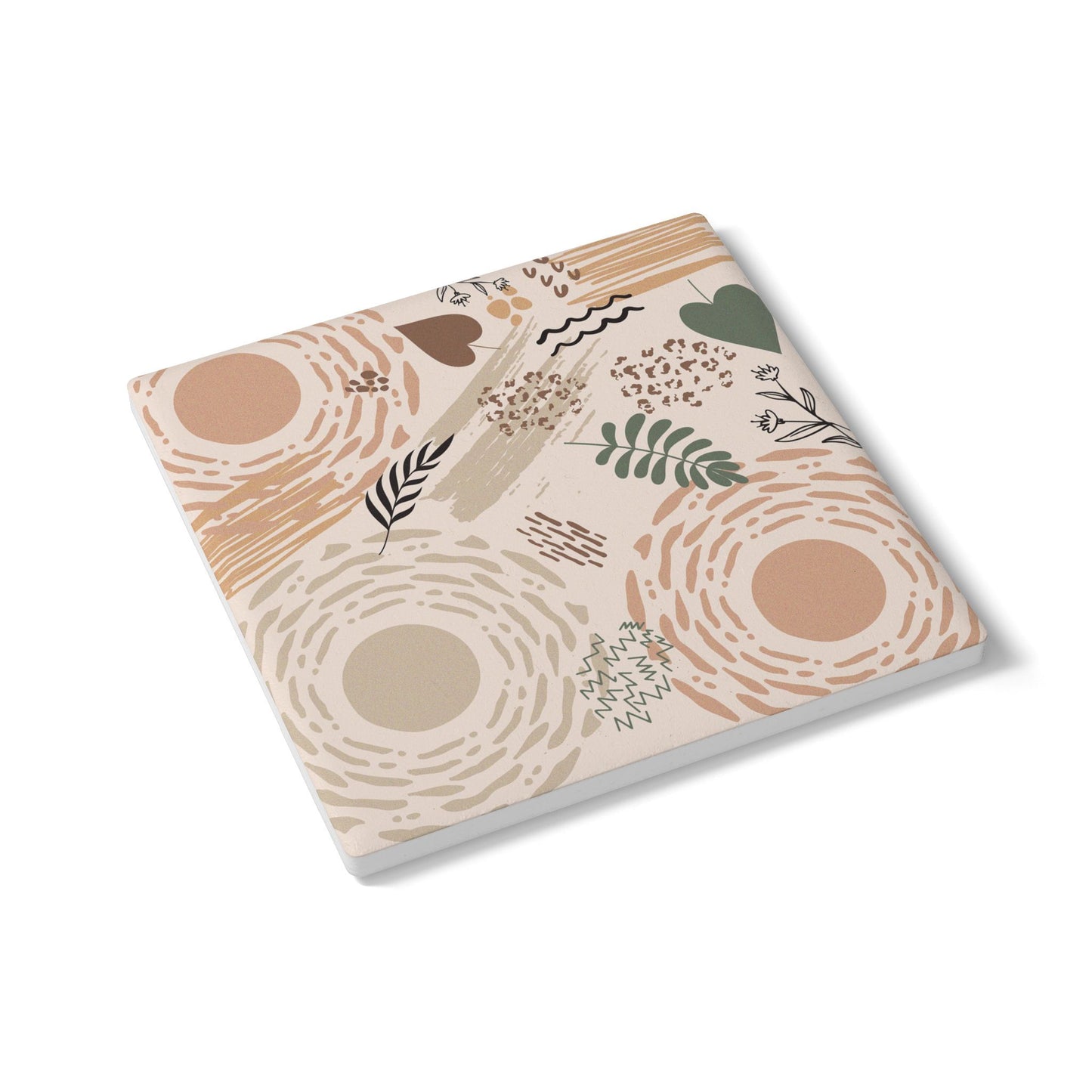 Neutral Flow Ceramic Coaster Modern Abstract Drink Coaster