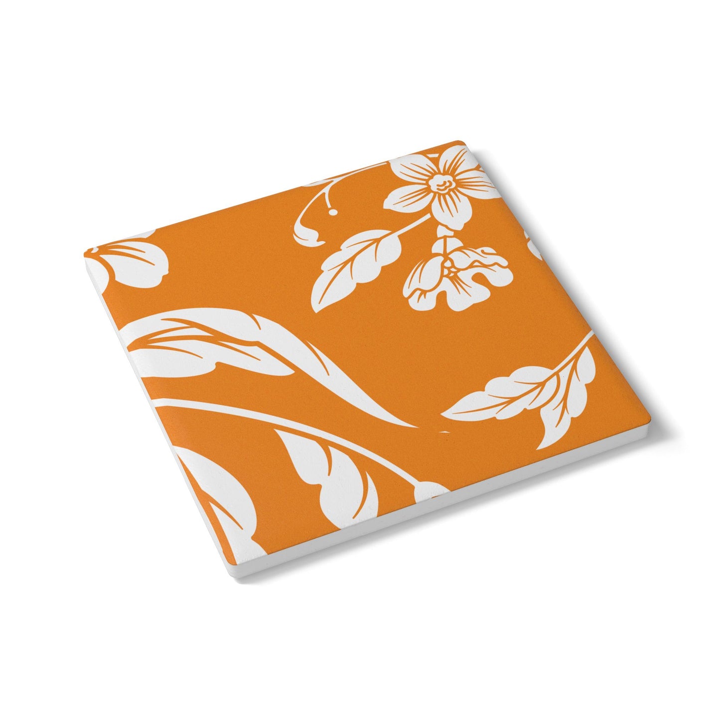 Tangerine Floral Ceramic Coaster Coordinated Collection