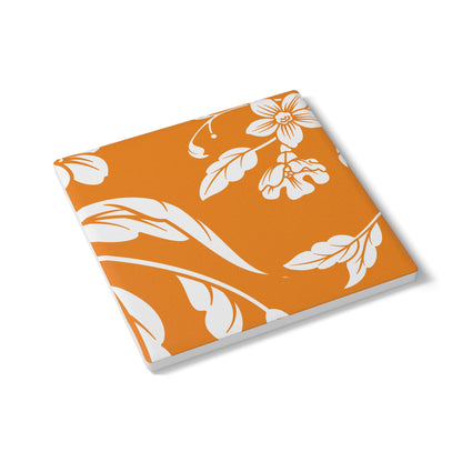 Tangerine Floral Ceramic Coaster Coordinated Collection