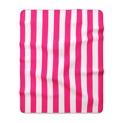 Pink Stripe Sherpa Blanket