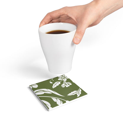 Olive Floral Ceramic Coaster Coordinated Collection