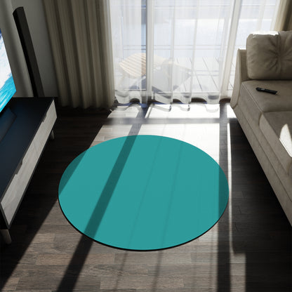 Deep Aqua Coordinated Round Rug 60 Inch Floor Rug Minimal Home Decor Living Room Rug