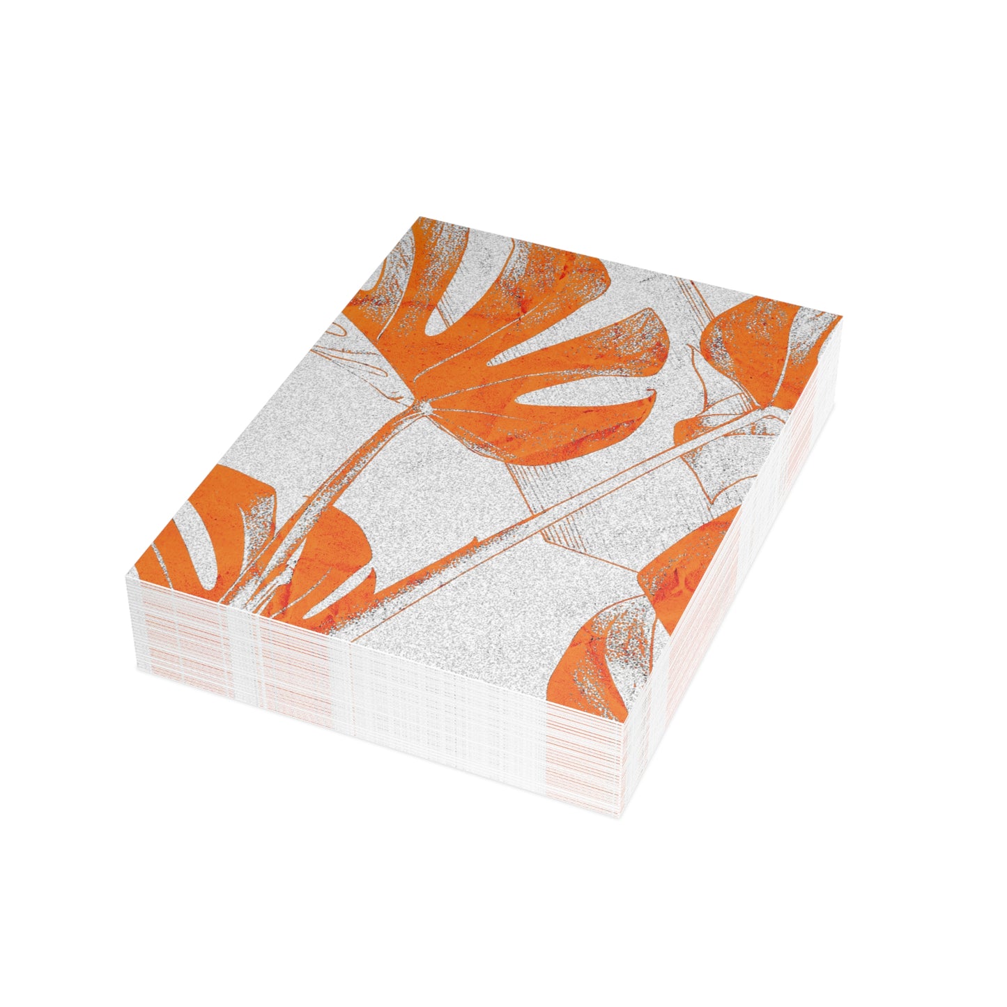 Monstera Leaf Tangerine Postcards