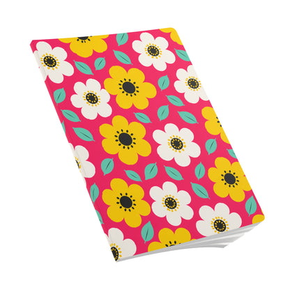 Happy Flower Softcover Journal A5 Lined Retro Daisy Notebook