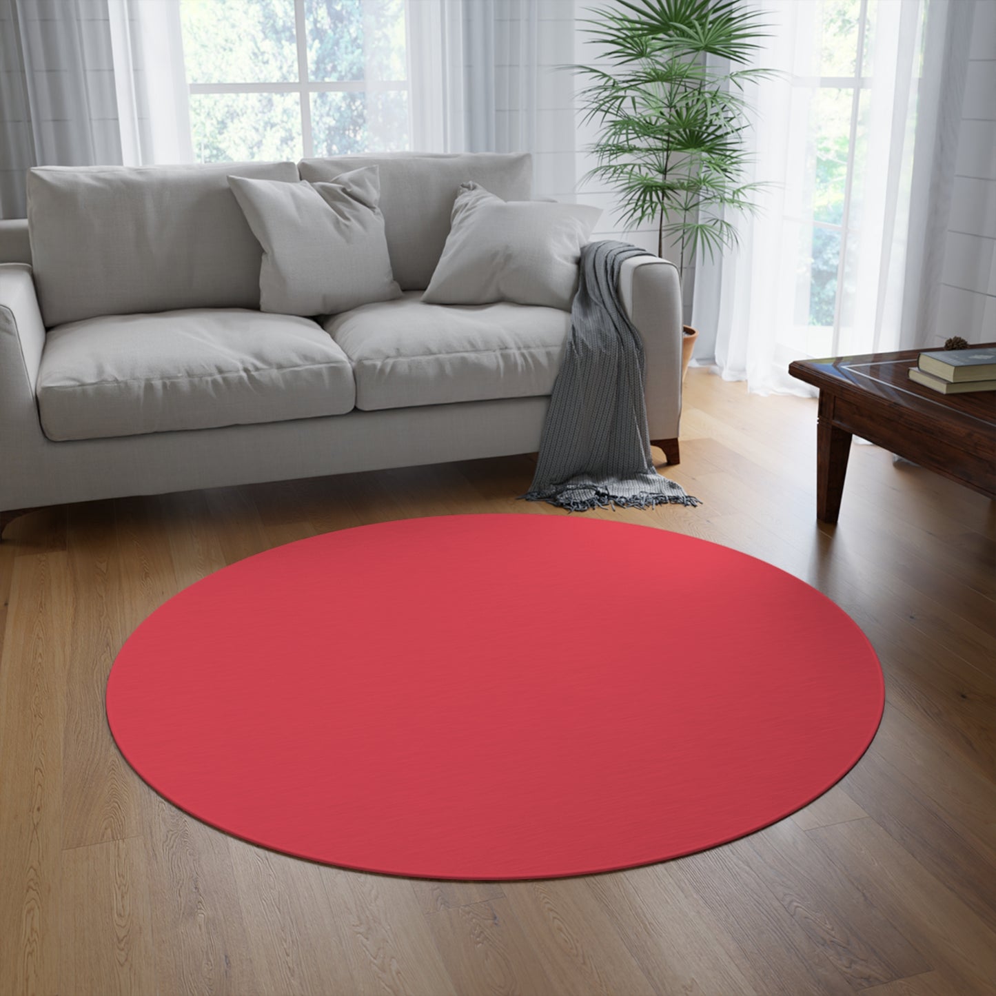 First Love Coordinated Round Rug 60 Inch Floor Rug Minimal Home Decor Living Room Rug