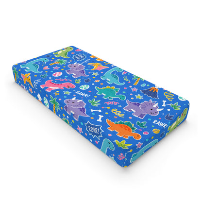 Blue Dino Baby Changing Pad Cover Dinosaur Nursery Changing Pad Cover