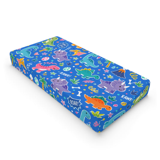 Blue Dino Baby Changing Pad Cover Dinosaur Nursery Changing Pad Cover