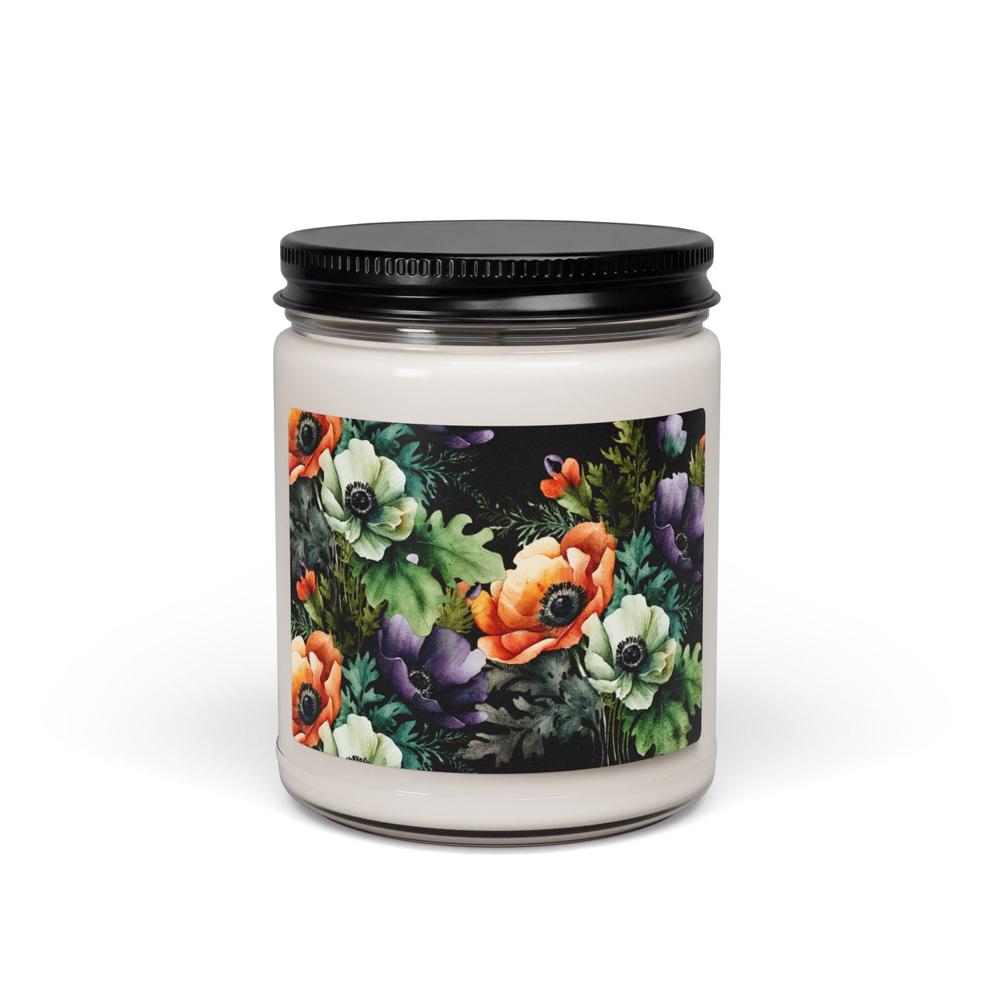 Decorated Floral 9 oz Candle Botanical Floral Soy Candle