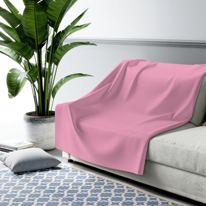 Light Pink Sherpa Fleece Blanket Cozy Plush Throw 3 Sizes Soft Warm Blanket