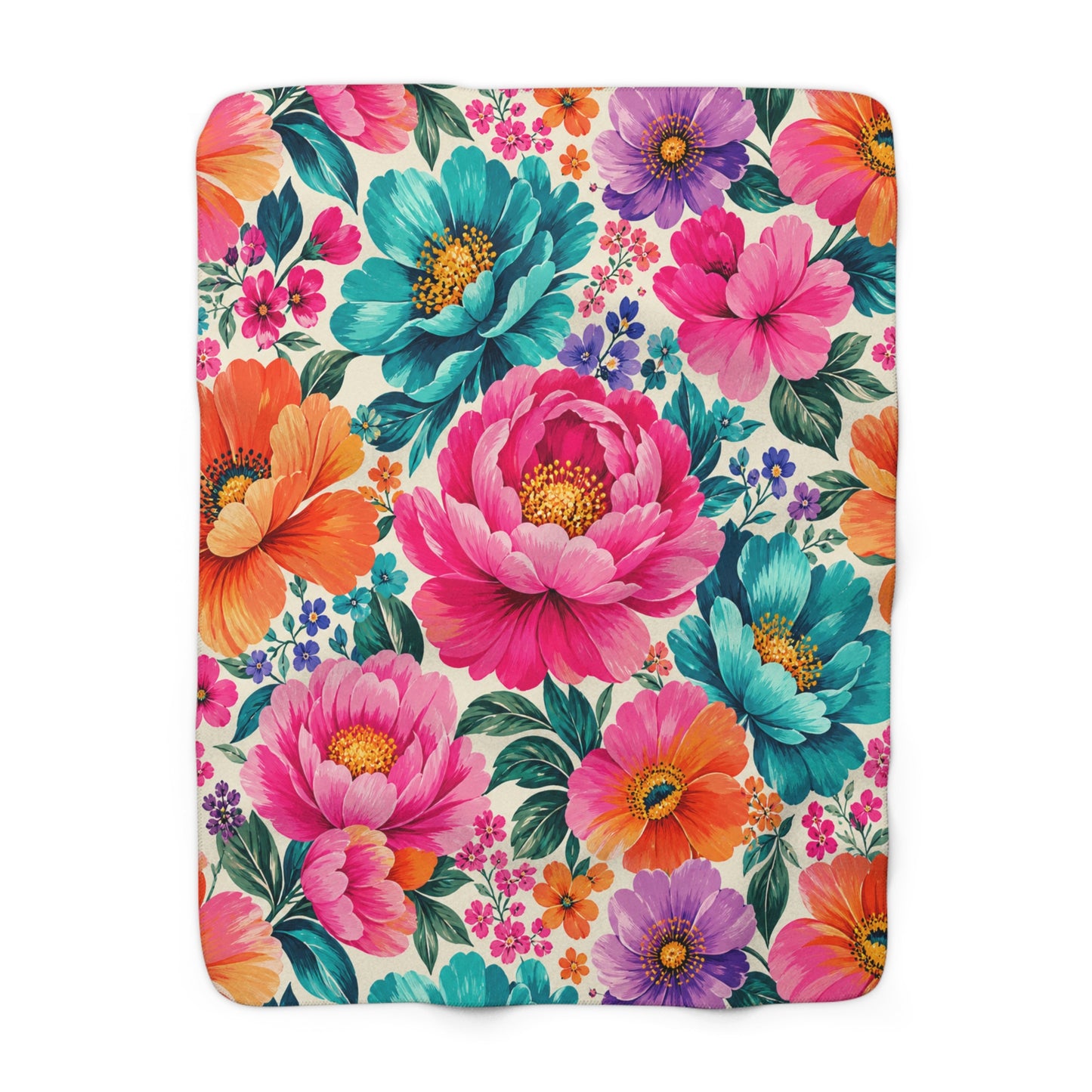 Dreamy Floral Sherpa Blanket 3 Sizes Floral Throw Blanket