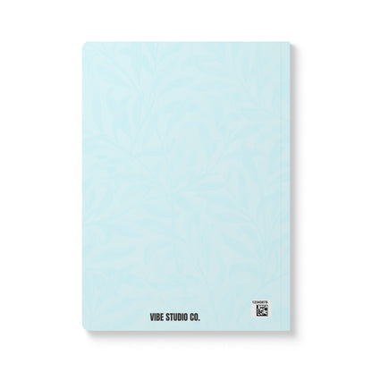 Ocean Blue Leaves A5 Lined Journal Minimal Botanical Notebook | Coordinated Collection