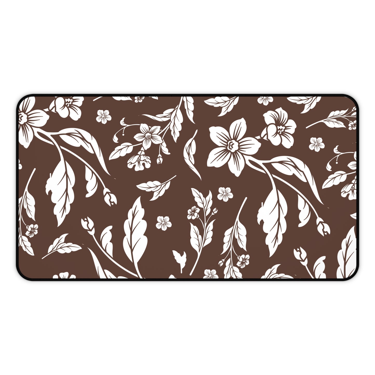 Chocolate Brown Floral Desk Pad (12x18, 12x22 or 16x32)