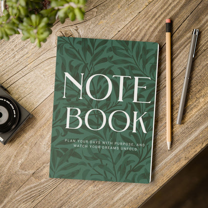 Leaf Green Leaves A5 Lined Journal Minimal Botanical Notebook | Coordinated Collection