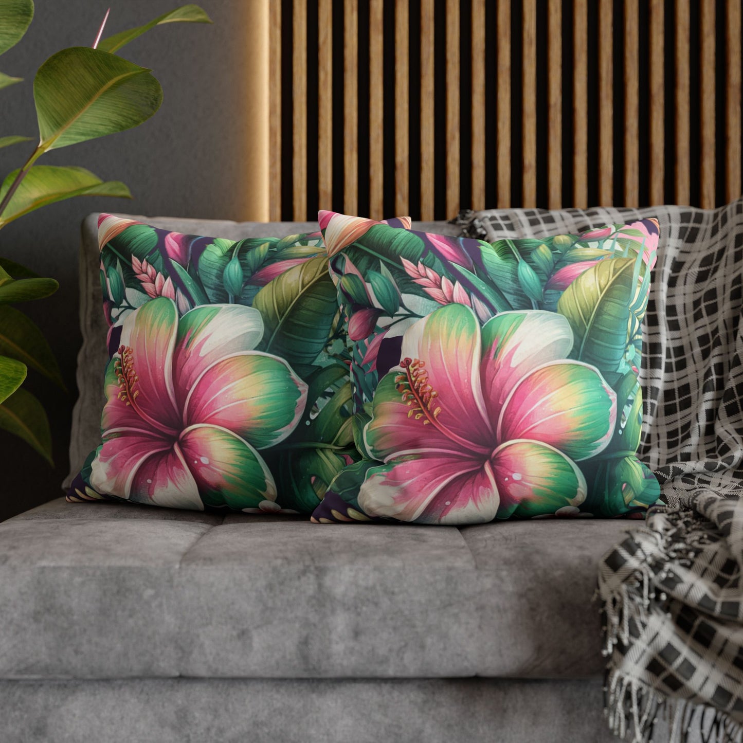 Paradise in Full Bloom Canvas Pillow Cover 20x20