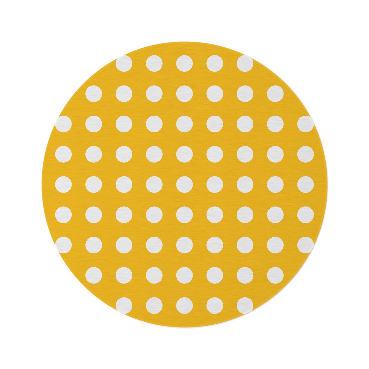 Yellow Polka Dot Round Rug 60 Inch White Dot Area Rug Bright Colorful Room Decor