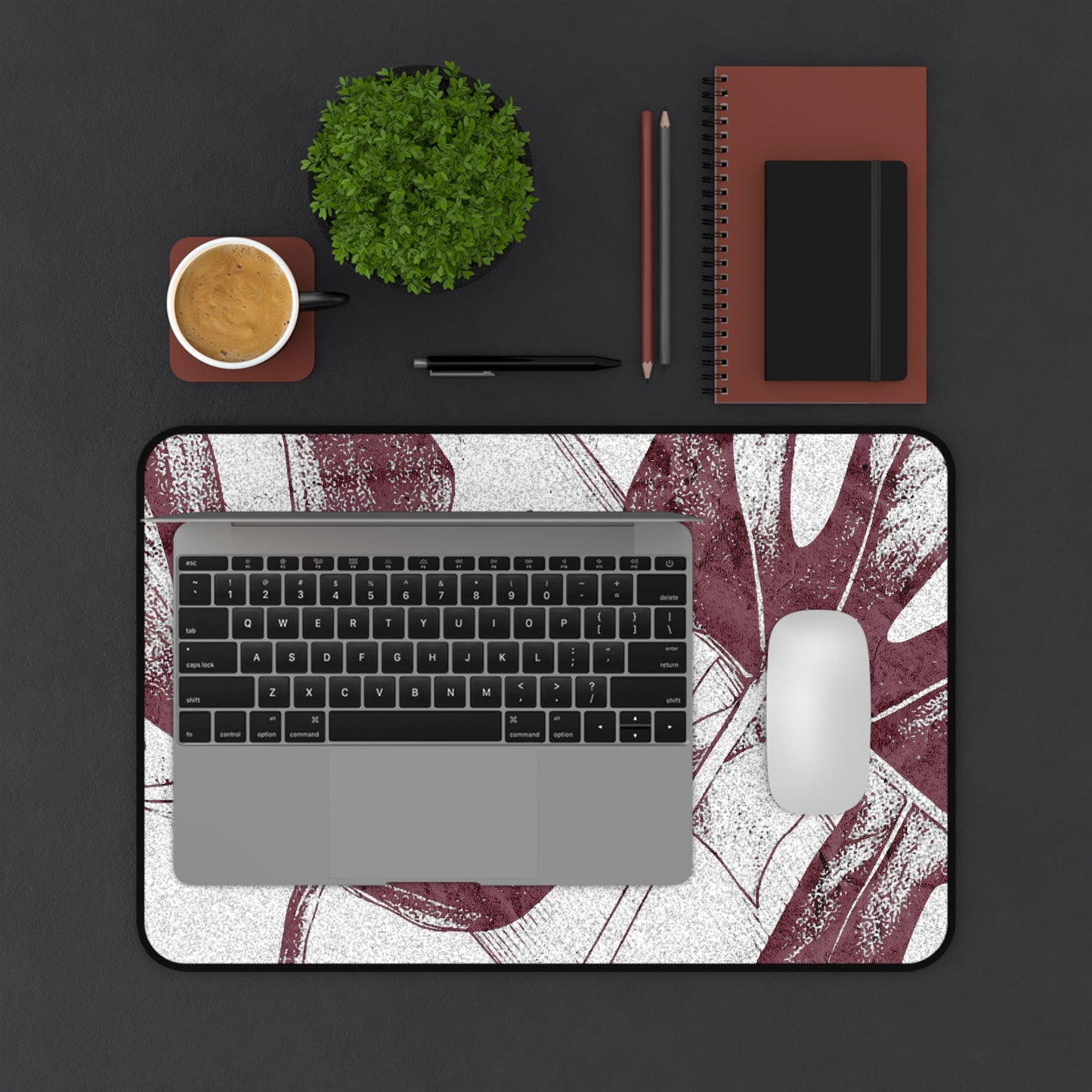 Monstera Leaf Mauve Desk Pad