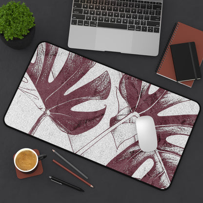Monstera Leaf Mauve Desk Pad