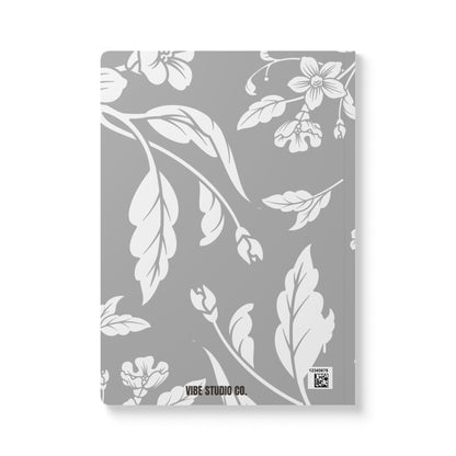 Grayscale Floral A5 Lined Journal Coordinated Collection